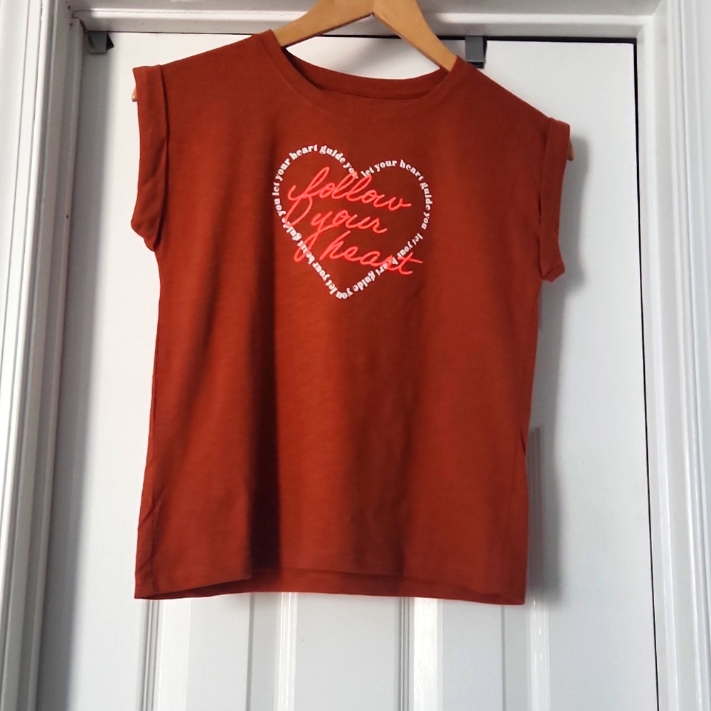 "Follow-up Your Heart" Graphic Tee size L 10/12  by Cat & Jack